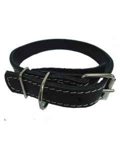 Collar for dogs of large breeds leather + double tarpaulin 35mm - cheap price - pharm-pills.com