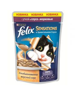 Felix Sensations Duck in sauce with carrots for cats 85g - cheap price - pharm-pills.com