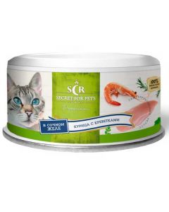 Secret Premium canned food for cats chicken with shrimps in jelly 85g - cheap price - pharm-pills.com