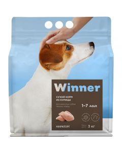 WINNER dry food for adult dogs of small breeds chicken 3kg - cheap price - pharm-pills.com