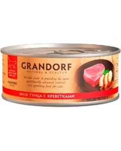 Grandorf Tuna with Pawn in Broth canned food for cats Tuna fillet with shrimps 70g - cheap price - pharm-pills.com