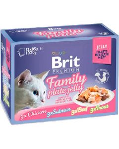 Brit Premium Jelly Family plate for cats 12 spiders 85g each - cheap price - pharm-pills.com