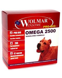 Wolmar Winsome Pro Bio Omega 2500 Multicomplex for dogs of medium and large breeds 200 tablets - cheap price - pharm-pills.com