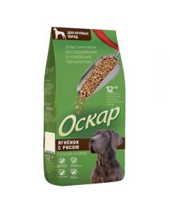 Oscar dry food for adult dogs of large breeds lamb with rice 12kg - cheap price - pharm-pills.com