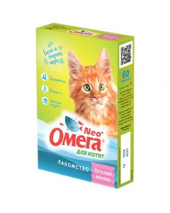 Omega Neo + treat Cheerful baby with prebiotic and taurine for kittens 60 tablets - cheap price - pharm-pills.com