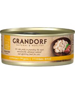 Grandorf Chicken with Duck in Broth canned food for cats Chicken breast with duck fillet 70g - cheap price - pharm-pills.com