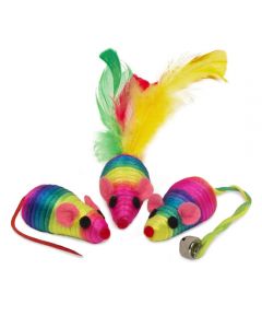 Kit of toys for cats 3 rainbow mice 50mm - cheap price - pharm-pills.com