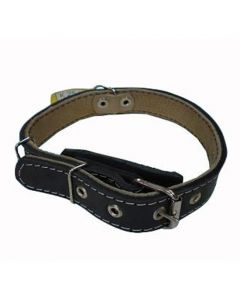 Collar for dogs of medium and large breeds leather double decorated with 25mm - cheap price - pharm-pills.com