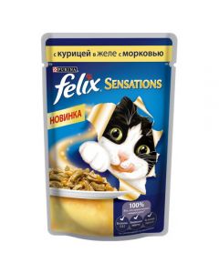 Felix (Felix) Sensations Chunks in jelly with chicken and carrots for spider cats 85g - cheap price - pharm-pills.com