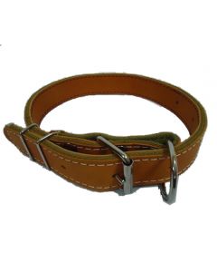 Collar for dogs of large breeds leather double on a leash 35mm - cheap price - pharm-pills.com