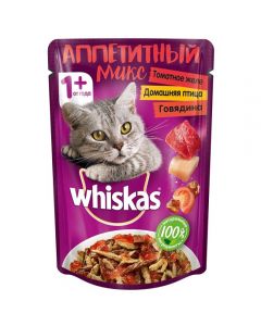 Whiskas for cats an appetizing mix of tomato jelly beef / poultry 85g - cheap price - pharm-pills.com