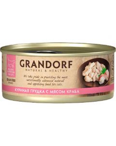 Grandorf (Grandorf Chicken with Crab in Broth) canned food for cats Chicken breast with crab meat 70g - cheap price - pharm-pills.com