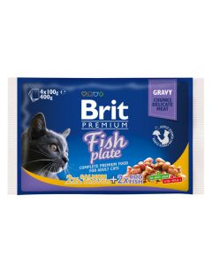 Brit Premium Fish Plate set for cats fish plate 4 * 100g - cheap price - pharm-pills.com