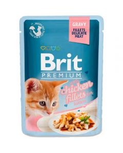 Brit (Brit Premium Gravy Chiсken) for kittens chicken pieces in sauce 85g - cheap price - pharm-pills.com