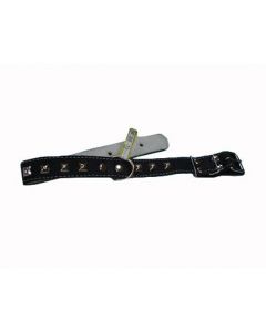 Collar for dogs of large breeds, leather, single with lining and decoration 35mm - cheap price - pharm-pills.com