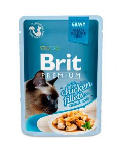 Brit (Brit Premium Gravy Chisken) for cats chicken fillet pieces in sauce 85g - cheap price - pharm-pills.com