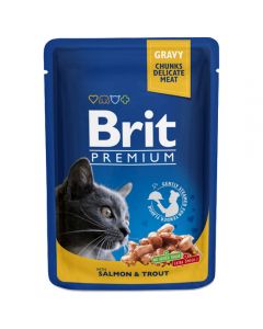 Brit Premium for cats salmon and trout (pieces in sauce) 100g - cheap price - pharm-pills.com