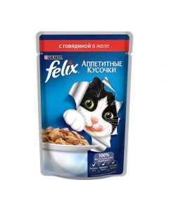 Felix (Felix) for cats Appetizing pieces of beef in spider jelly 85g - cheap price - pharm-pills.com