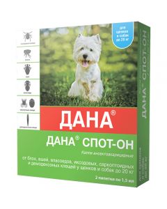 Dana Spot-on drops for puppies and dogs up to 20kg 2 pipettes, 1.5 ml each - cheap price - pharm-pills.com