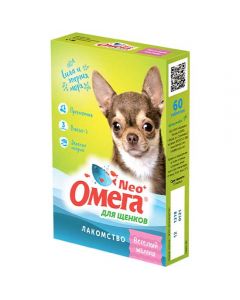 Omega Neo + treat Cheerful baby with prebiotic for puppies 60 tablets - cheap price - pharm-pills.com