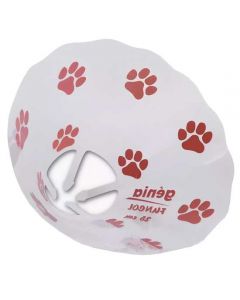 Funcol transparent collar with paws protective, red 25 cm - cheap price - pharm-pills.com