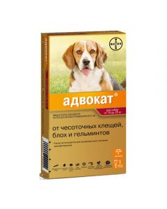 Advocate 250 drops for dogs from 10 to 25 kg 3 droppers, 2.5 ml each - cheap price - pharm-pills.com