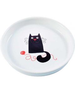 CeramicArt ceramic bowl for cats white with a cat 210ml - cheap price - pharm-pills.com