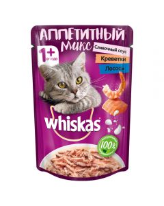 Whiskas for cats appetizing mix of salmon / shrimp cream sauce 85g - cheap price - pharm-pills.com