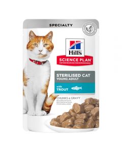 Hill's Science Plan sterilized cat food with trout (pieces in sauce) 85g - cheap price - pharm-pills.com