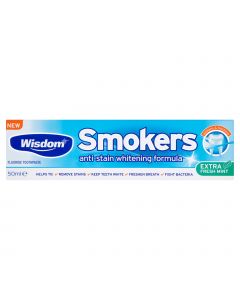 Buy Wisdom Smokers super mint toothpaste is designed to thoroughly clean the enamel from plaque 50ml  | Online Pharmacy | https://pharm-pills.com