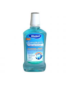 Buy Wisdom Smokers Mouthwash Ice freshness rinse, enhanced formula, cleansing effect 500ml | Online Pharmacy | https://pharm-pills.com