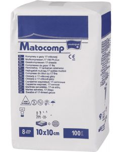 Buy Gauze napkins Matopat Matocomp, non-sterile, 10 x 10 cm, 8 layers, 100 pcs | Online Pharmacy | https://pharm-pills.com