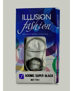 Buy Colored contact lenses ILLUSION adonis 1 month, 0.00 / 14.5 / 8.6, black, 2 pcs. | Online Pharmacy | https://pharm-pills.com