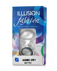 Buy Colored contact lenses ILLUSION adonis 1 month, 0.00 / 14.5 / 8.6, gray, 2 pcs. | Online Pharmacy | https://pharm-pills.com