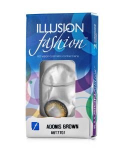 Buy Colored contact lenses ILLUSION adonis 1 month, 0.00 / 14.5 / 8.6, brown, 2 pcs. | Online Pharmacy | https://pharm-pills.com