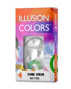 Buy Colored contact lenses ILLUSION shine 3 months, 0.00 / 14.0 / 8.6, light green, 2 pcs. | Online Pharmacy | https://pharm-pills.com