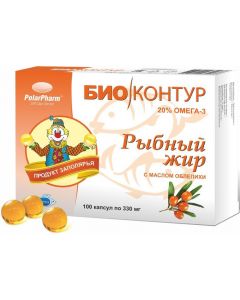 Buy BioKontur fish oil with sea buckthorn oil, 100 capsules | Online Pharmacy | https://pharm-pills.com