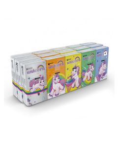 Buy Paper handkerchiefs with a 'Unicorn' pattern 4 layers, 15 packs x 9 sheets, 21x21 cm, World Cart | Online Pharmacy | https://pharm-pills.com