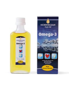 Buy Norwegian Fish Oil Omega-3 Lemon flavored liquid bottle 240ml (Bad) | Online Pharmacy | https://pharm-pills.com