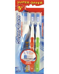 Buy Silver Care Plus Toothbrush set, medium hard, 3 pcs, assorted colors  | Online Pharmacy | https://pharm-pills.com