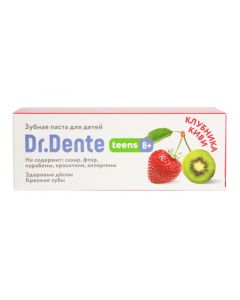 Buy Dr. Dente teens 8+, Toothpaste for children from 8 years old 65 g kiwi / strawberry | Online Pharmacy | https://pharm-pills.com