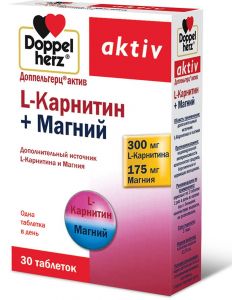 Buy L-carnitine Doppelherz 'Aktiv', with magnesium, 30 tablets | Online Pharmacy | https://pharm-pills.com