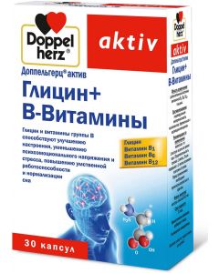 Buy Glycine Doppelherz 'Aktiv', with B-Vitamins, 30 capsules | Online Pharmacy | https://pharm-pills.com