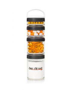 Buy Be First storage containers with a black lid, 4 compartments (TS 201-BLK) | Online Pharmacy | https://pharm-pills.com