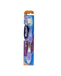 Buy Wisdom Control Grip Medium Toothbrush with denser, multi-level bristles. Medium hardness. | Online Pharmacy | https://pharm-pills.com