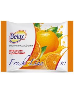 Buy Wet wipes BELUX Fresh line Orange, 3 packs, 10 pcs  | Online Pharmacy | https://pharm-pills.com