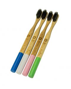 Buy Family set of 4 bamboo toothbrushes Eco Fusion Topper carbon-sprayed, soft | Online Pharmacy | https://pharm-pills.com