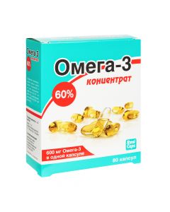 Buy Omega-3, for heart vessels, lowers cholesterol, 80 capsules, concentrate 60% caps., Alpaca | Online Pharmacy | https://pharm-pills.com