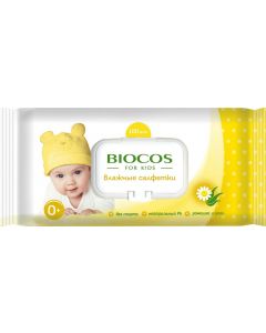 Buy BioCos Wet wipes, for children, with a valve, 100 pcs | Online Pharmacy | https://pharm-pills.com