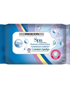 Buy BioCos Wet wipes 'SPA Freshness', with silver ions, 15 pcs | Online Pharmacy | https://pharm-pills.com